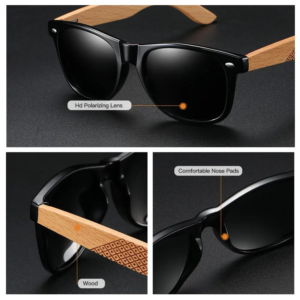 Gm natural wooden temples sunglasses fashion men square eyewear shades oculos de sol feminino brand designer s7062