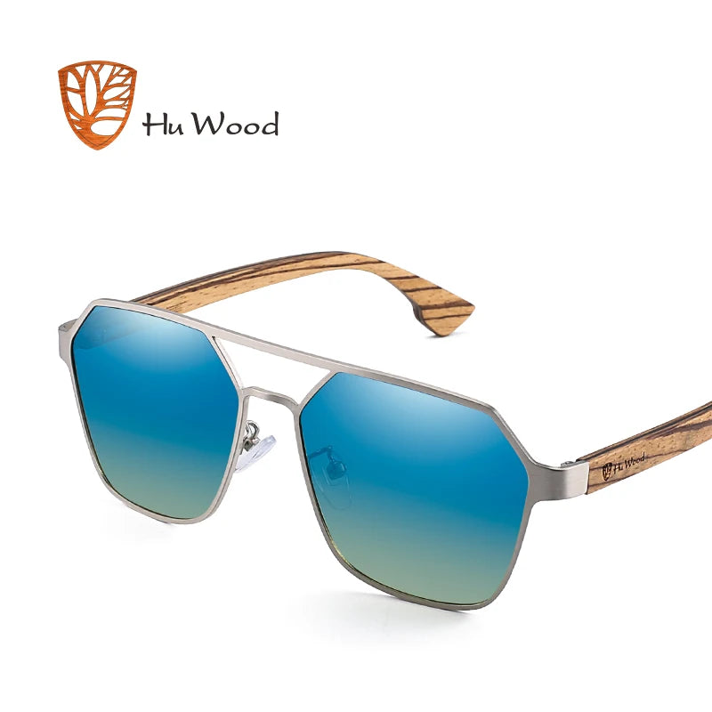 Hu wood polarized vintage men handmade wooden sunglasses uv400 protection fashion smoke sun glasses women gafas de sol