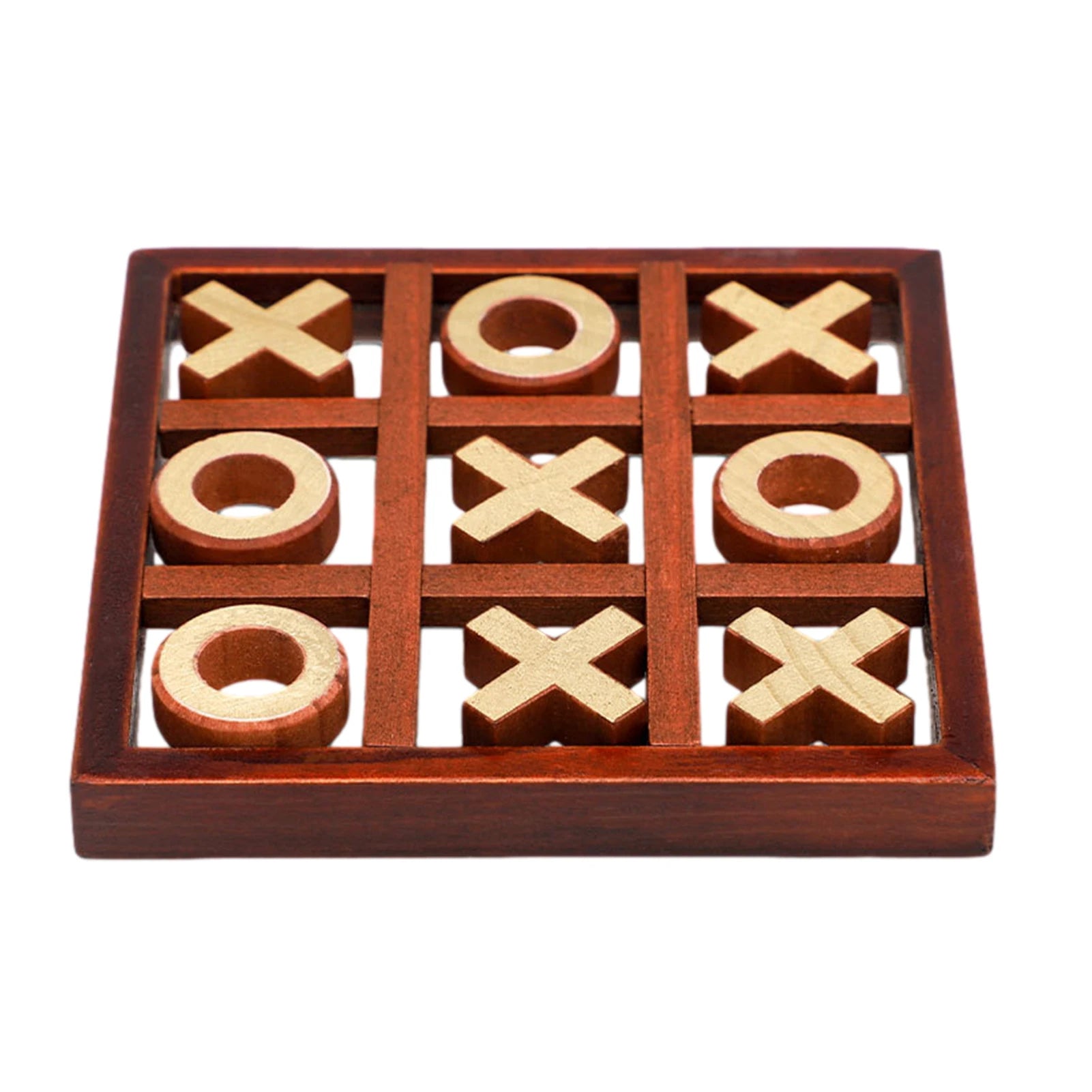 Classic board game family noughts and crosses wooden set for parties guests - tic tac toe