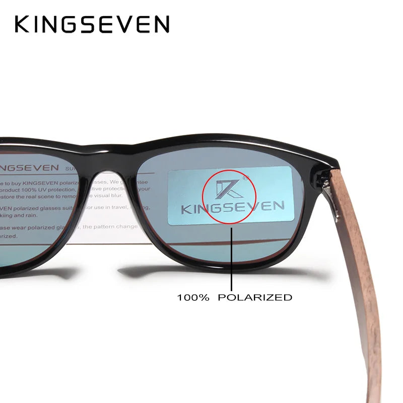 Kingseven brand 2023 fashion handmade natural wooden sunglasses for men women polarized sun glasses uv400 mirror male