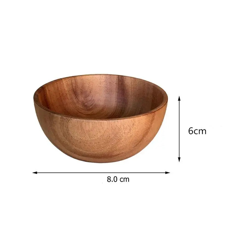 Salad bowl fruit decoration practical wooden household kitchen cutlery basin storage wholesale - 8x6cm