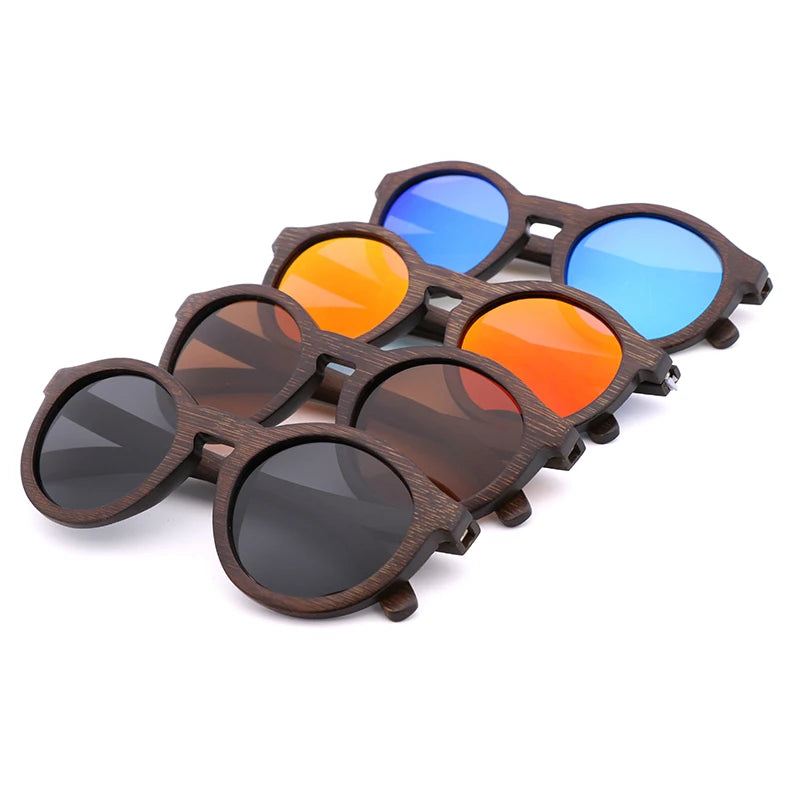 Natural bamboo wood sun shades women men 2021 eyeglasses polarized handmade fashionable suitable custom sunglasses