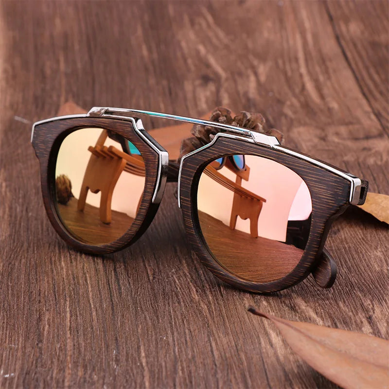 2020 high quality luxury designer sunglasses men driving sunglasses polarized uv400 bamboo wood sun glasses eyewear