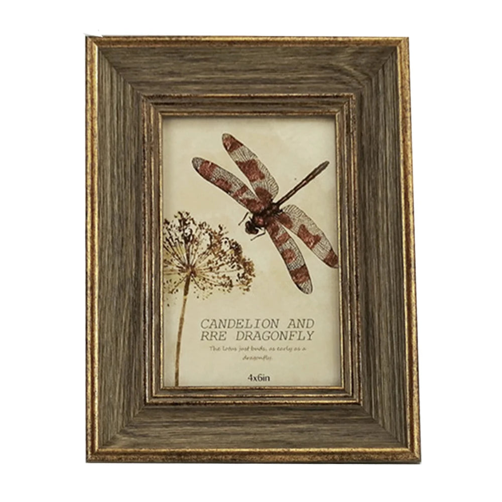 Wooden picture frame vintage portrait photo frames 6 inch 7 wedding anniversary retro landscape horizontal poster