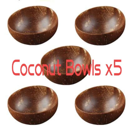 Personalized name/ logo coconut bowl fruit salad noodle rice wooden tableware creative shell kitchen set - i / blank