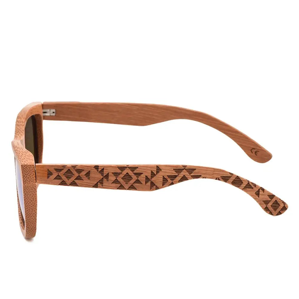 Jangoul carbonized bamboo sunglasses classic wooden sun glasses natural men women retro handmade eyewear ta06 - green