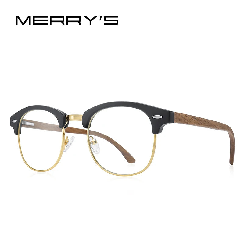Merrys design classic wooden sunglasses for men women polarized uv400 protection semi-rimless retro eyewear handmade