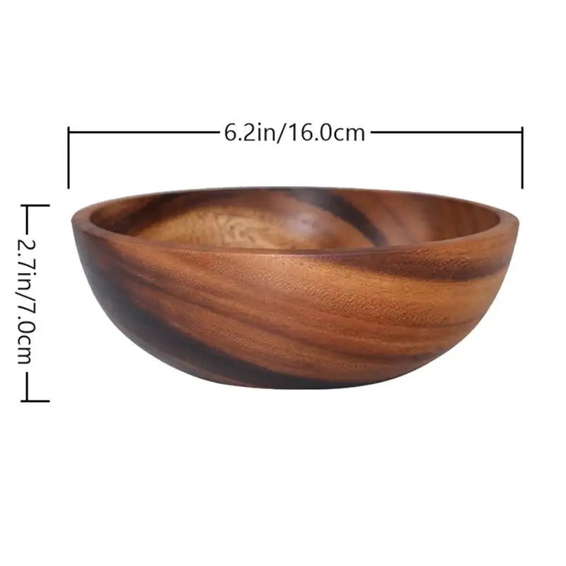 Salad bowl fruit decoration practical wooden household kitchen cutlery basin storage wholesale - 16x7cm