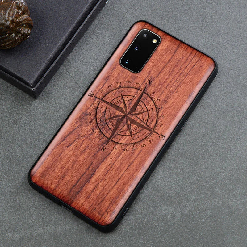 Natural wood wooden tpu case for samsung galaxy s25 ultra s24 s23 s21 s20 fe note20 cover phone shell skin bag - color