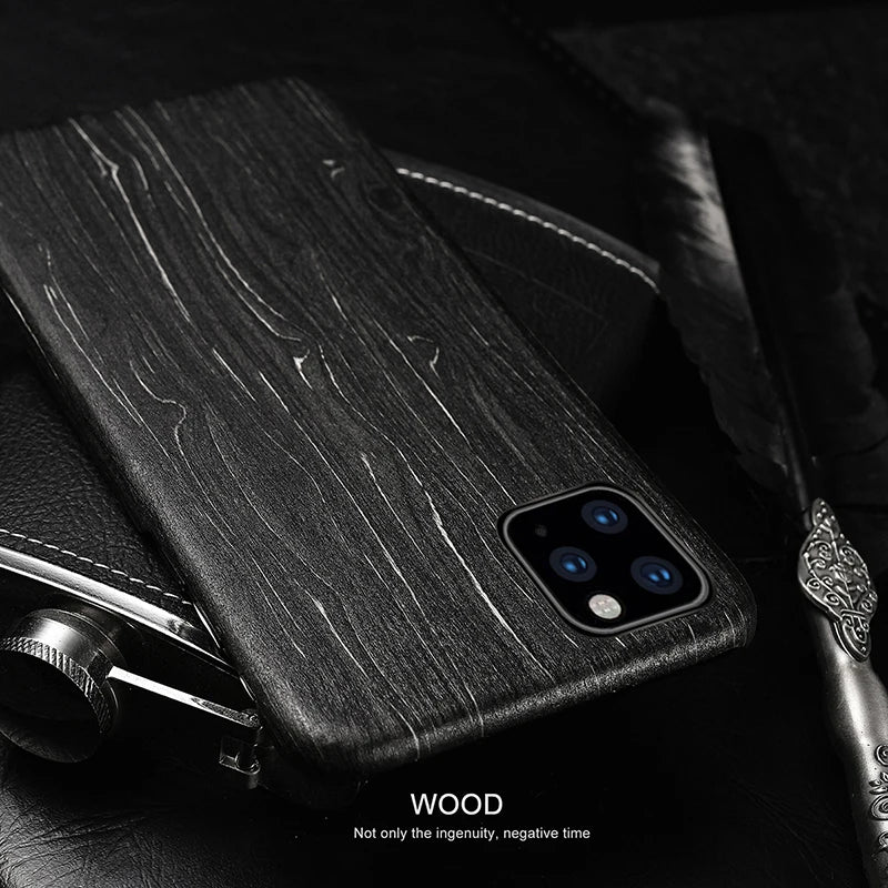 For iphone 17 16 15 14 13 12 pro max 11 mini walnut enony rosewood mahogany real wooden vintage back hard slim case
