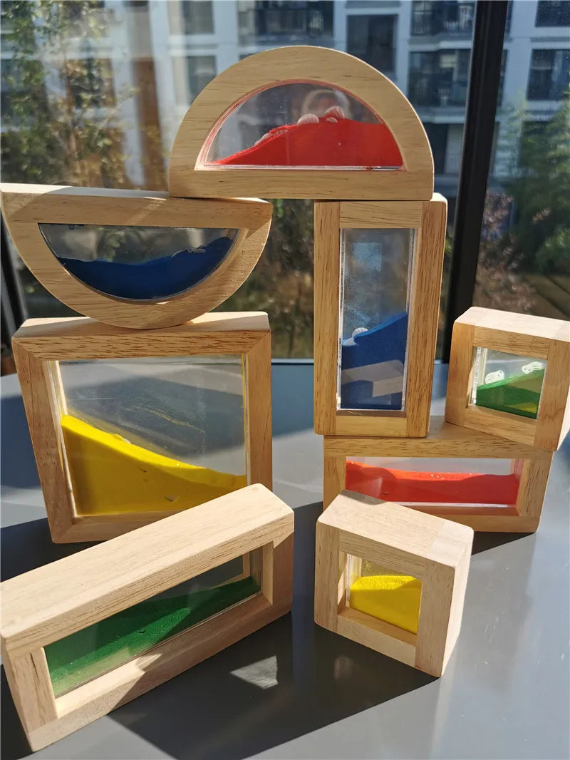 large-children-montessori-wooden-toys-sensory-blocks-liquid-beads-sand-rubber-wood-stacking-acrylic-buliding-play