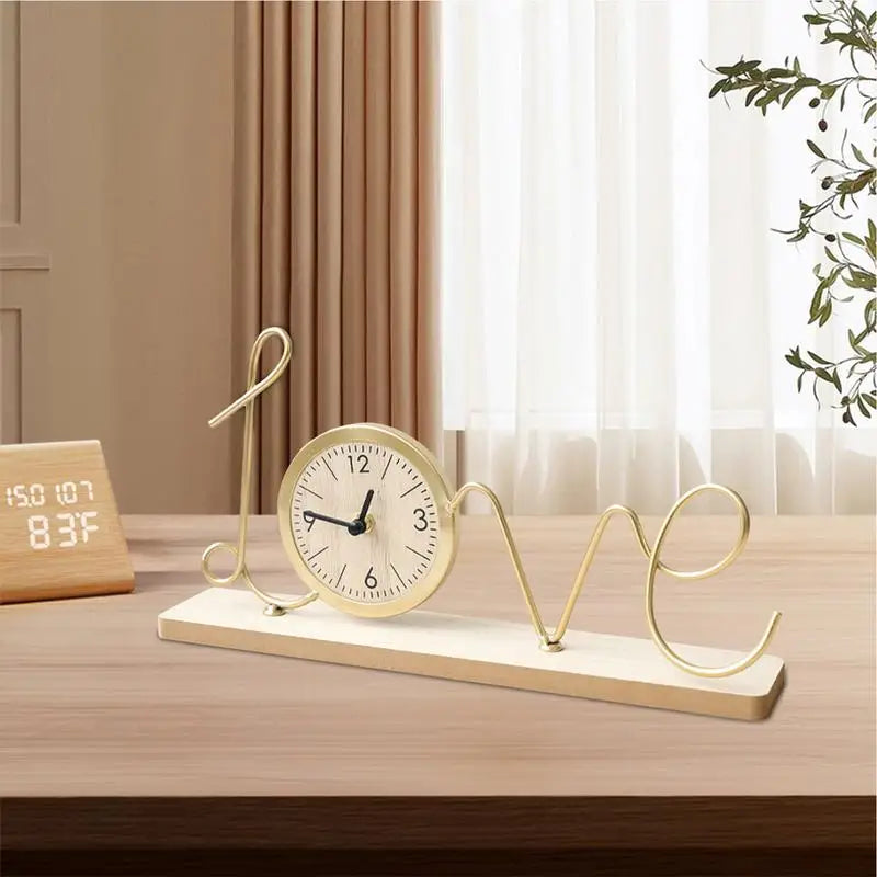Table clock battery operated living room entrance mute desk abstract art ornaments modern luxury desktop decoration