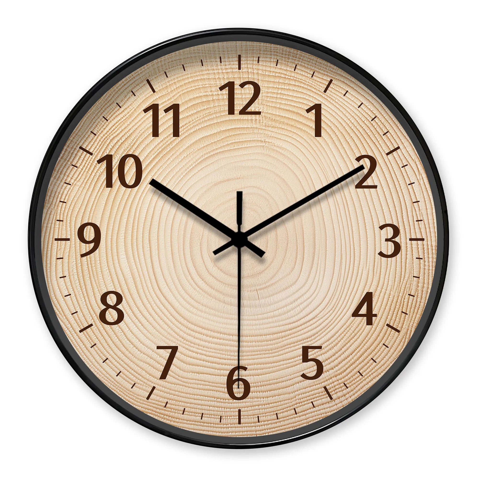 Round wood - grain decor wall clock tree - ring pattern (batteries not included) 10-16 inches - st3041 / 16 inch