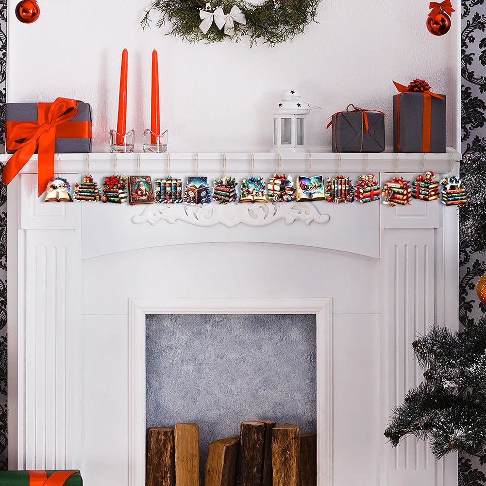 36/45pcs christmas wooden hanging ornaments tree pendants for decoration