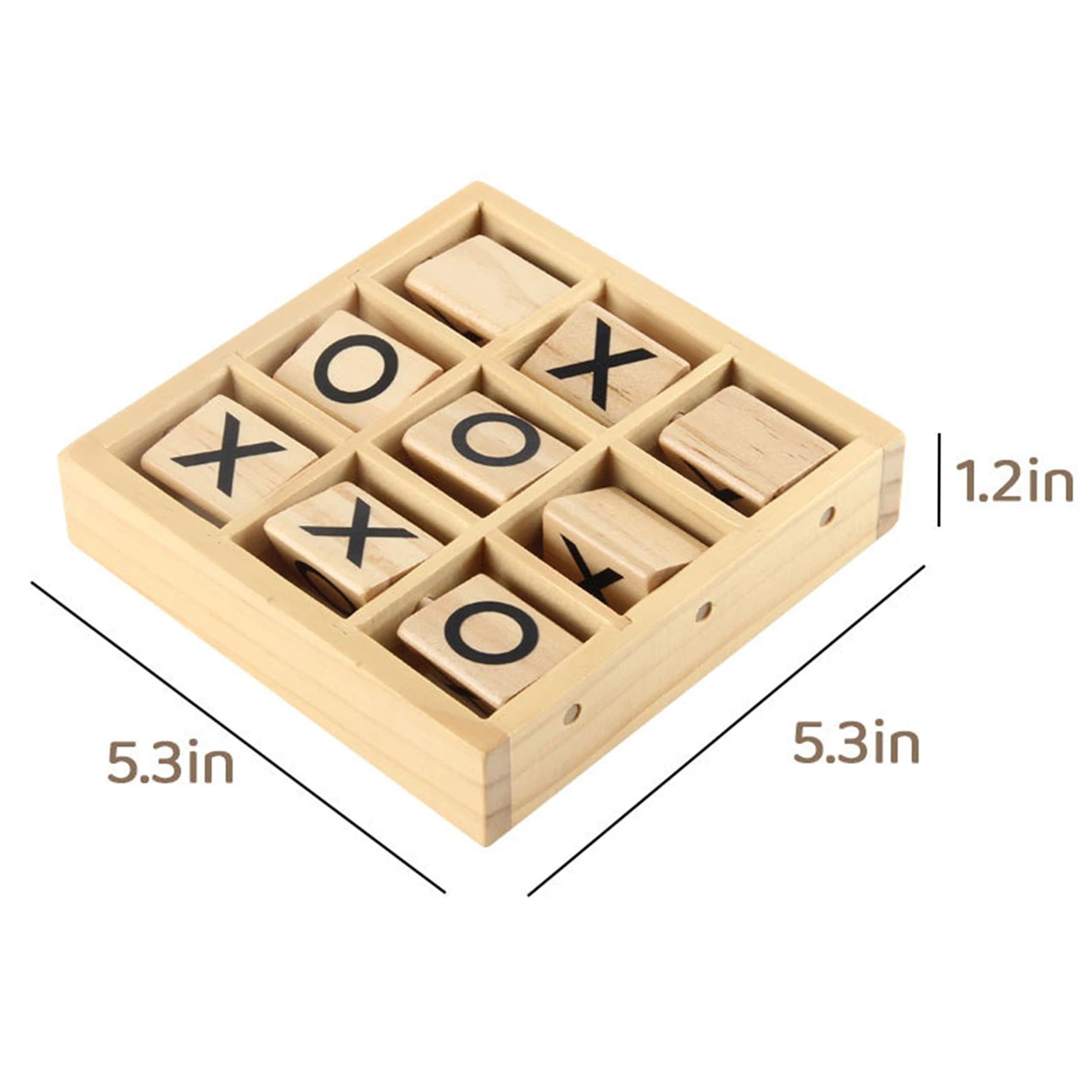Wooden tic-tac-toe board game logical thinking training toy for family gathering - tic tac toe