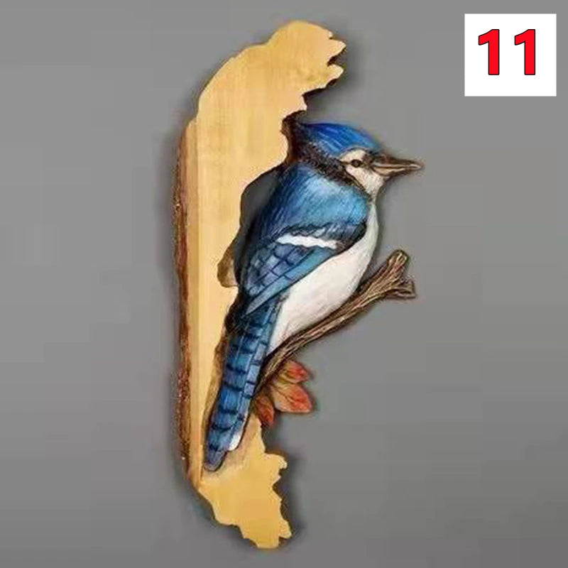 Animal carving handcraft wall hanging sculpture wooden raccoon bear deer fox wolf hand drawn decoration home living