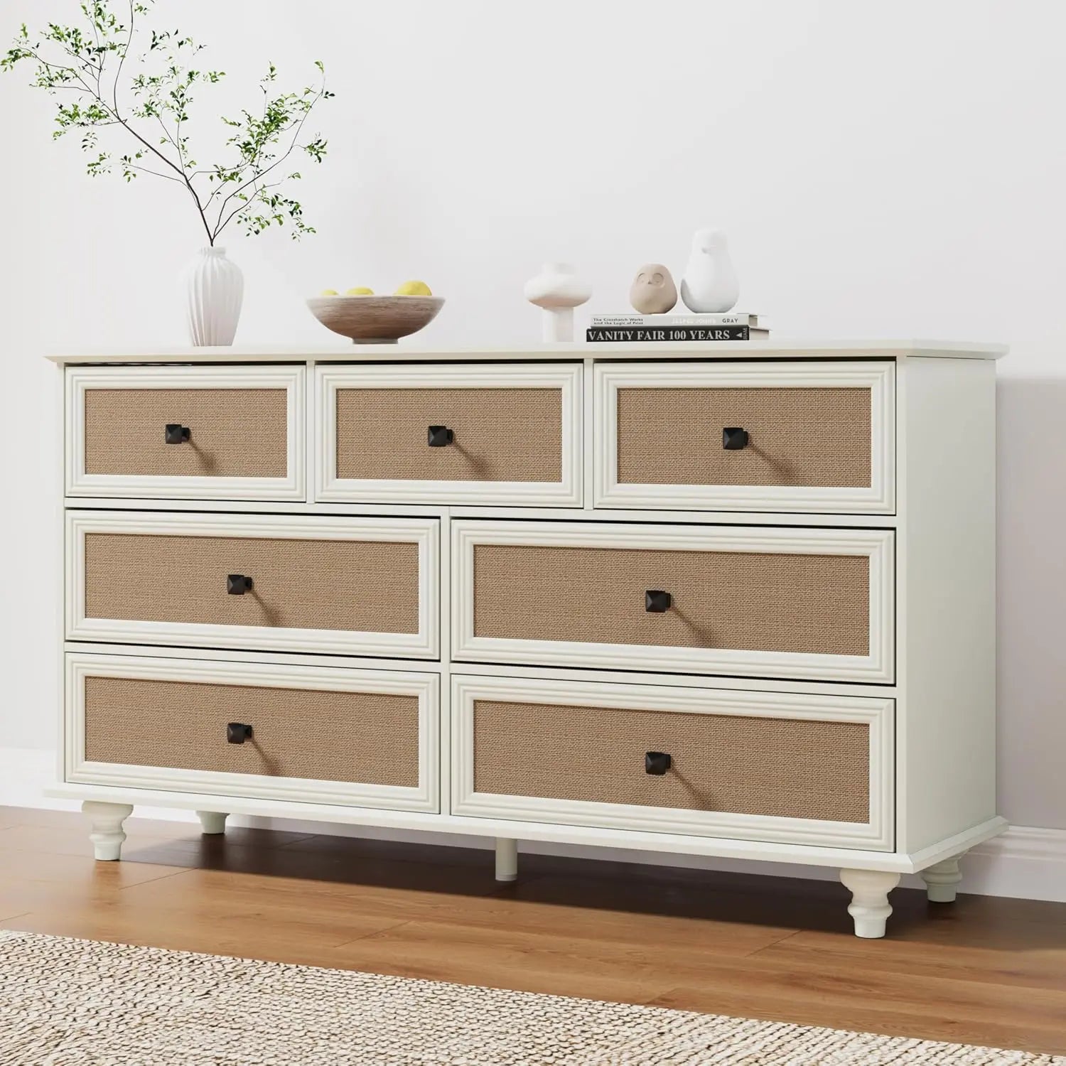 7 drawer dresser for bedroom mid century modern wide wood rustic chest of drawers wooden storage organizer dressers