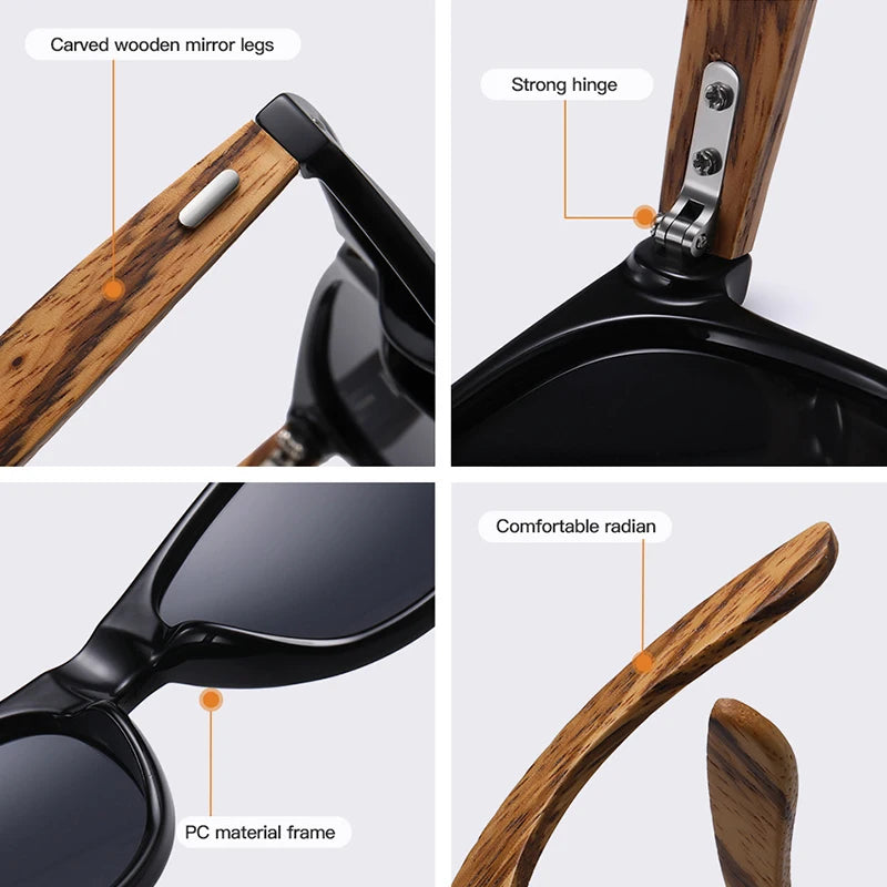 Oley brand 2022 fashion handmade natural wooden sunglasses for men women polarized sun glasses uv400 mirror male