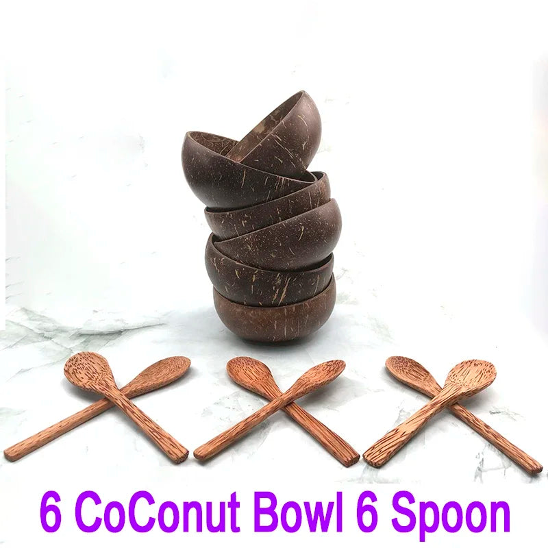 Pure natural coconut wooden bowl spoon kitchenware exquisite craftsmanship rice dessert salad noodle mousse pasta - 6