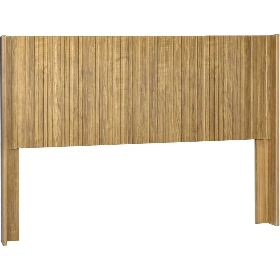 Wooden headboard queen size boho farmhouse fluted wall mounted headboards with wingbacks mid century modern wood panel