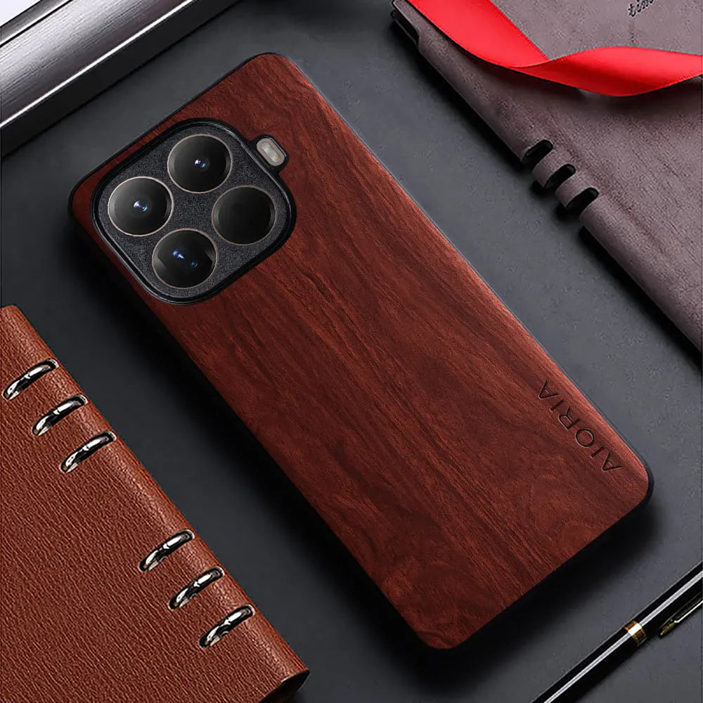 Case for xiaomi 15t pro 15 14t 13t 12t ultra funda bamboo wood pattern leather back cover xiaomi 15t pro 14t 13t case