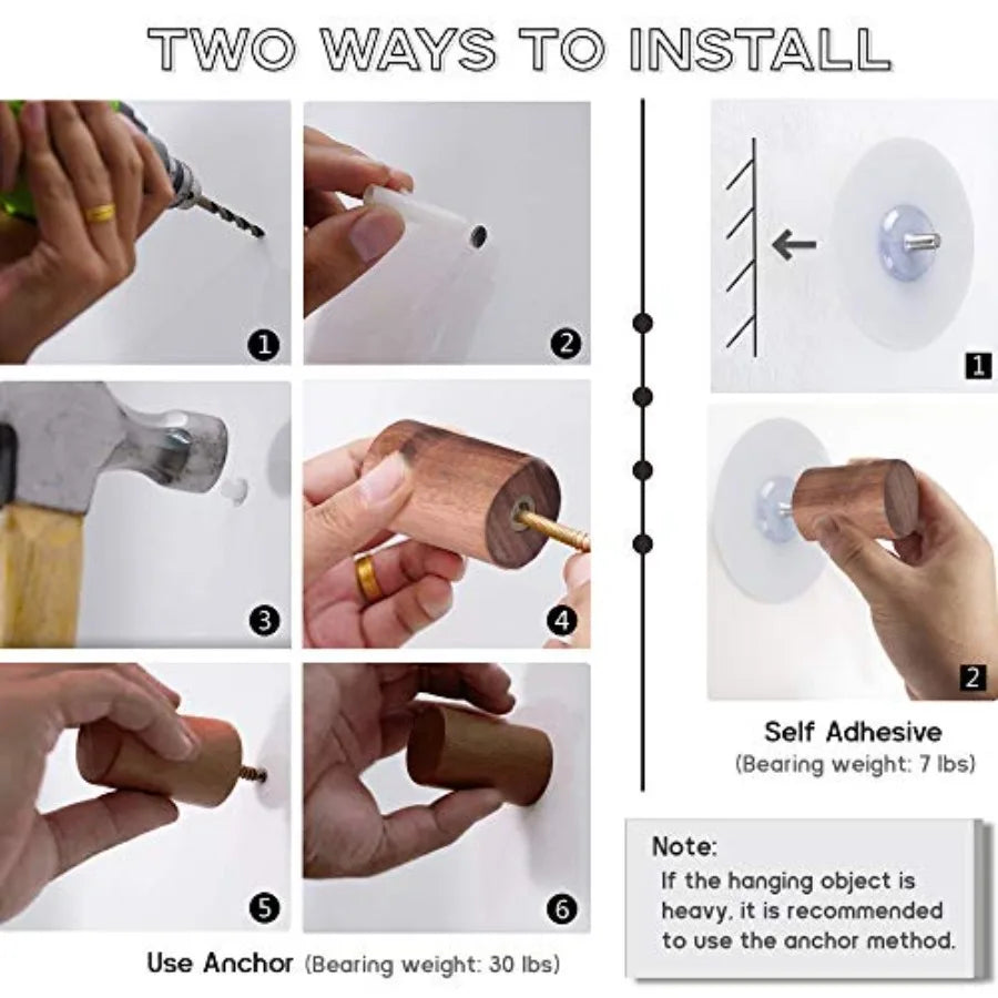 4 pack wooden wall hooks wallmounted tural wood coat hangers simple modern handmade minimalist home decor pegs