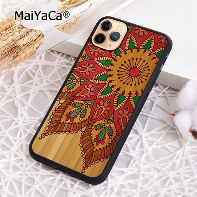 Maiyaca natural bamboo wood phone case cover for iphone 17 air 16 15 plus 11 12 13 14 pro max shell coque - 001