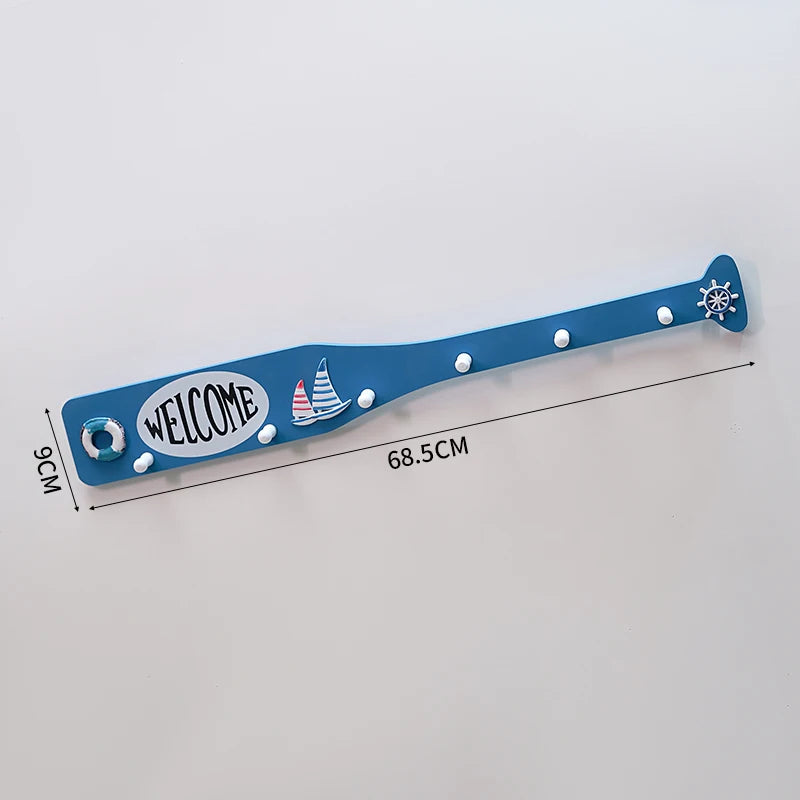 Mediterranean sle decorative boat paddle wall hanging bar vintage wood oar piece window display decor kitchen elf