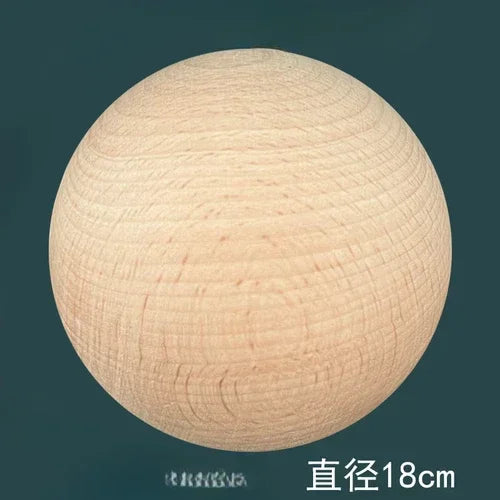 Solid wood carving solid color round ball staircase handrail bed tail headpost decoration column sculpture - beech 18cm