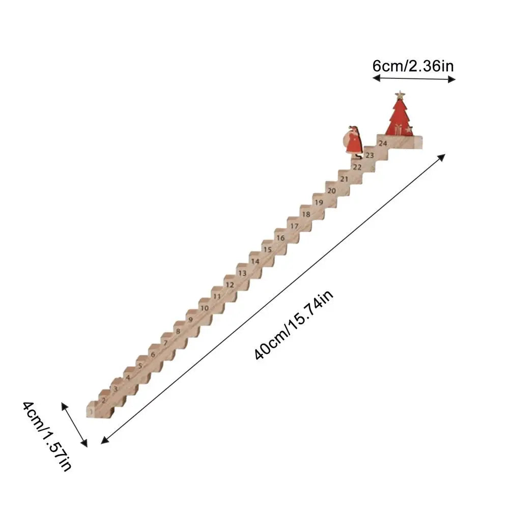 Creative santa claus countdown calendar wood stairs climbing christmas advent wooden xmas decorations - a / wood