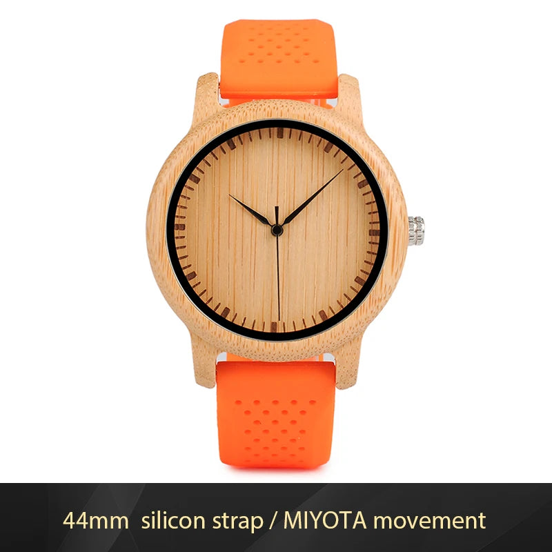 Bobo bird wood watch for men women japan analog quartz wristwatches 44mm causal green leather custom watches relogio