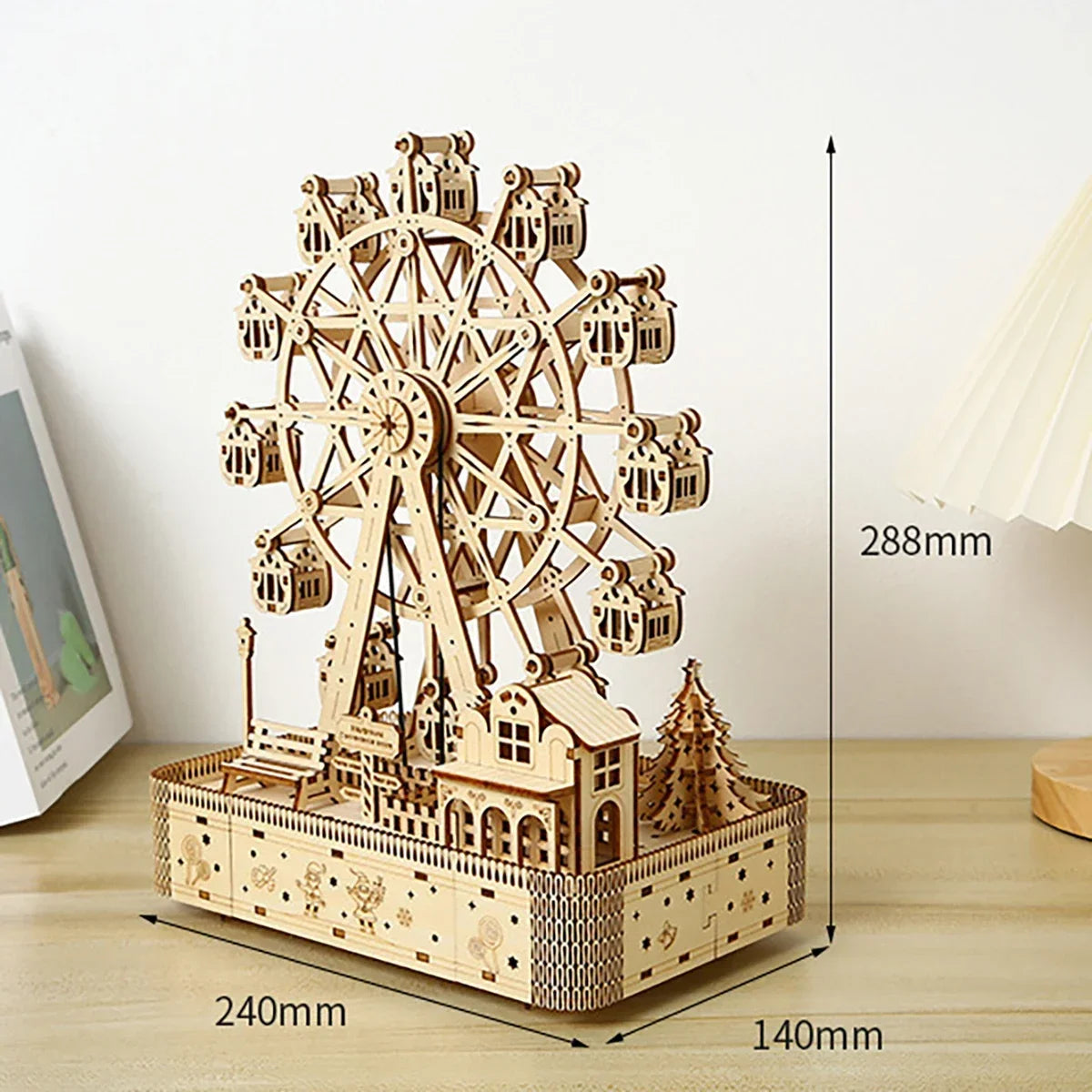 Ferris wheel hands craft diy 3d wooden puzzle instrument assembly building model kit brain teaser puzzles toy - ferris