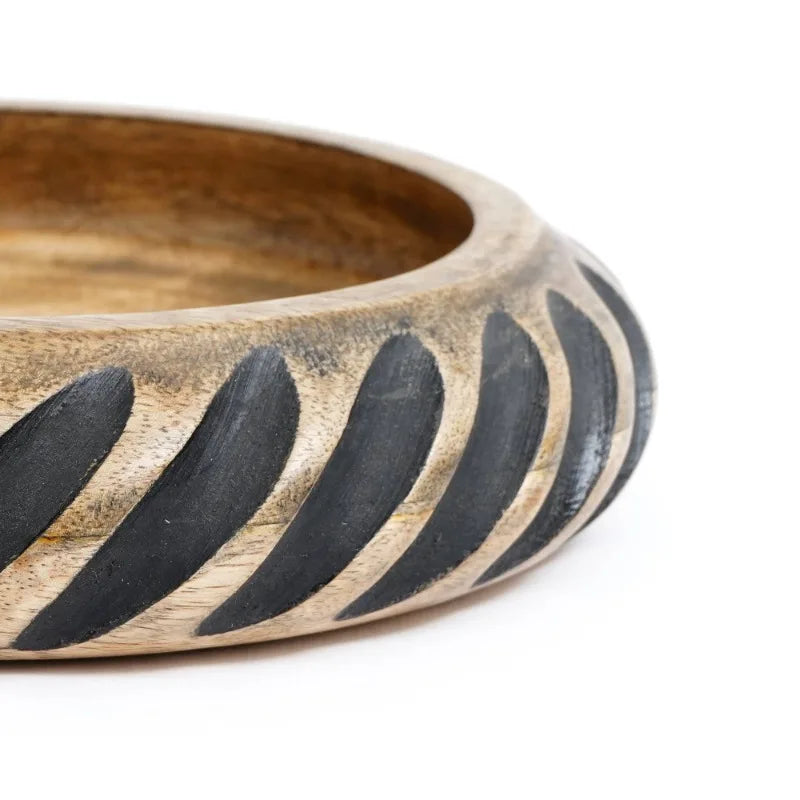 Handmade wooden bowl with black filler home decor tabletop living room decorative birthday gift serving - united states