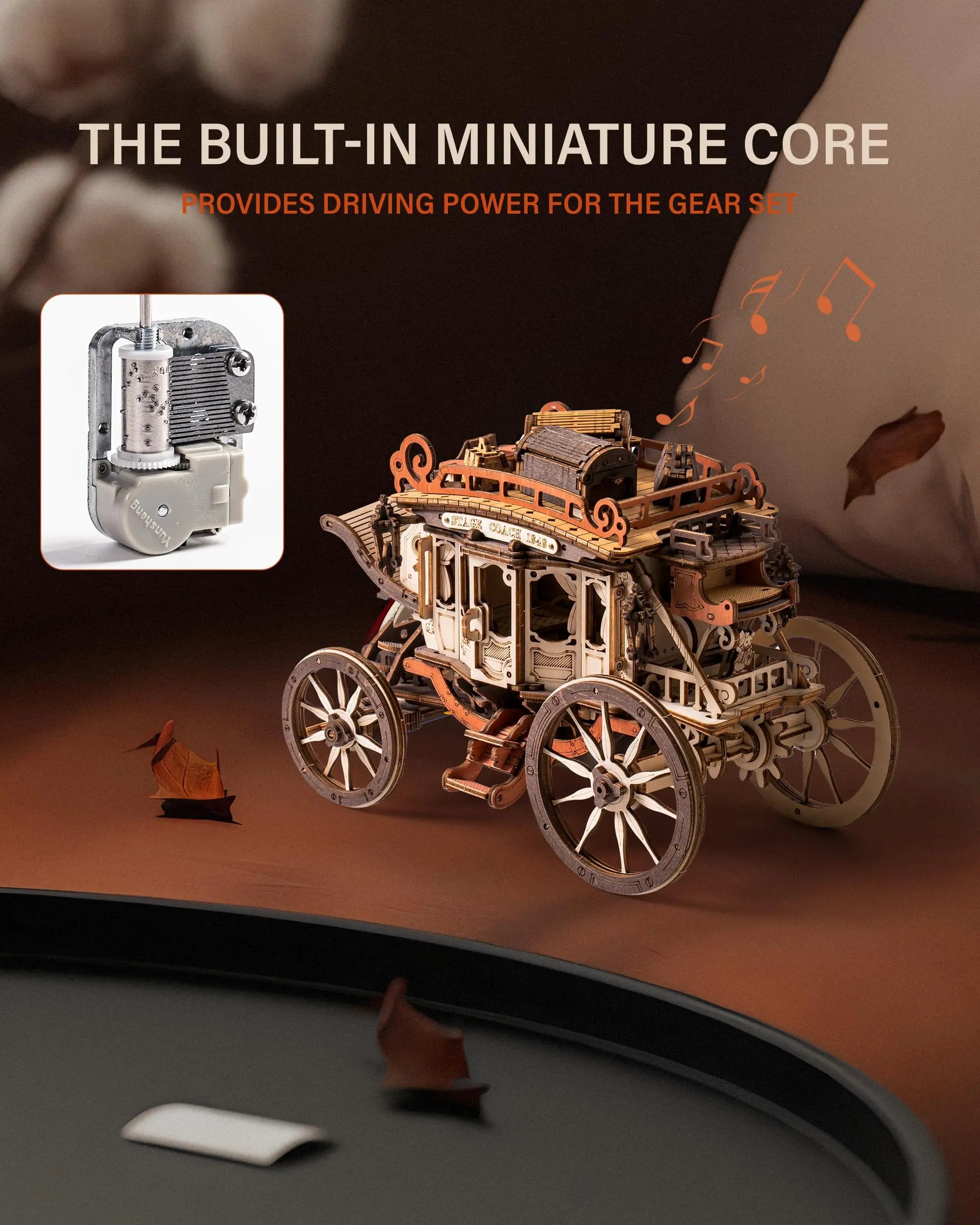 Robotime wooden music box puzzle 3d puzzles mechanical building construction craft birthday anniversary day gift kits