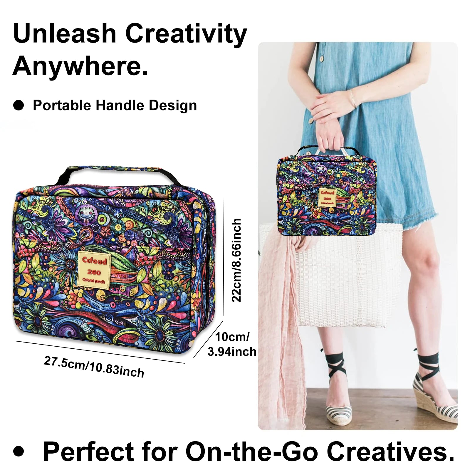 260 colored pencils soft core oil-based coloring kit with zipper for artists drawing sketching blending shading