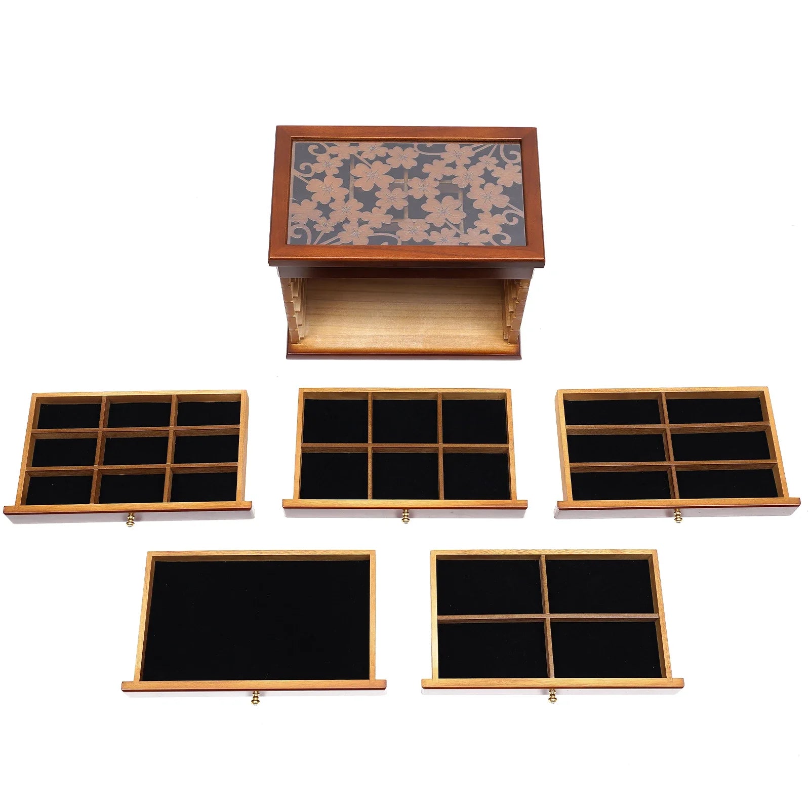 Wooden vintage jewellery storage box case organizer ring gift boxes container high quality jewelry display - box