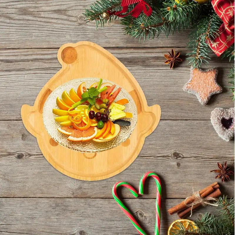 Wooden christmas serving tray wood platters snack fruit meat cheese board