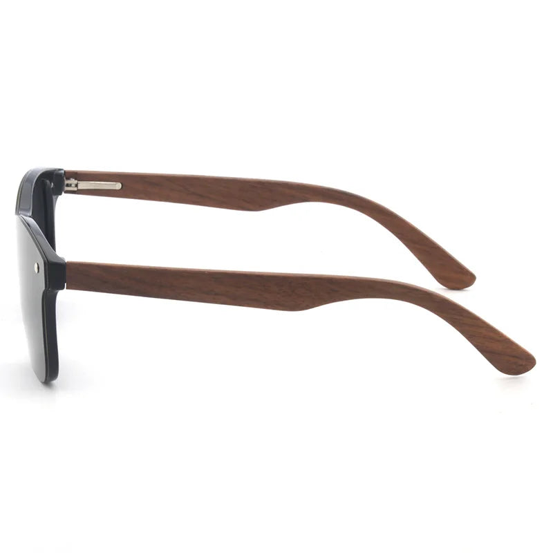 Fashion pc frame black walnut sunglasses men of polarized uv400 with wooden case vintage eyewear designer retro glasses