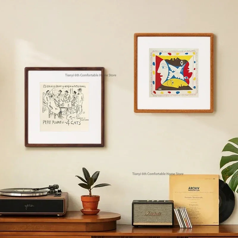 Solid wood picture frame square originality living room desktop bedroom display stand home decor cadre photo fypf