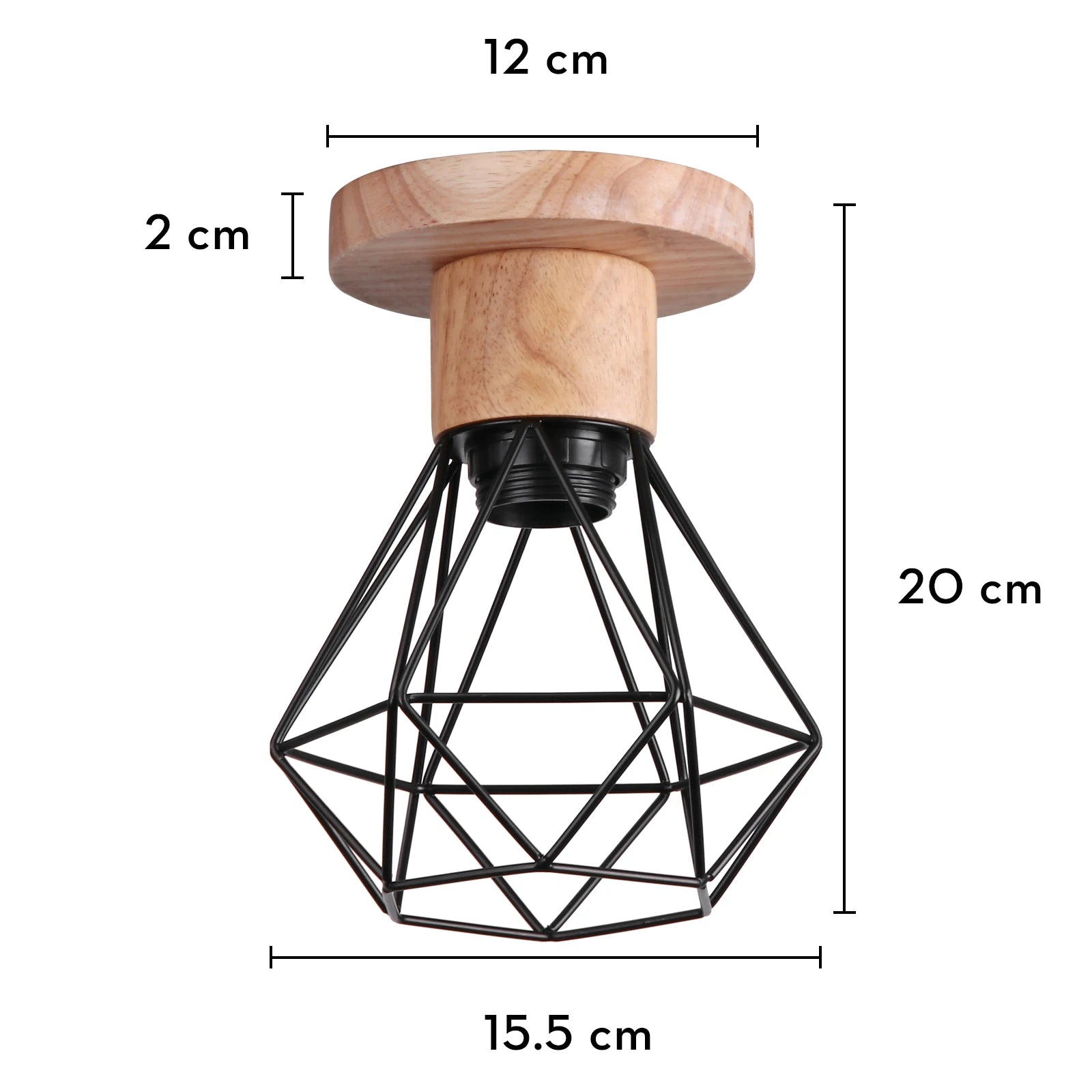 Led e27 ceiling lights vintage industrial wood lamp for kitchen living room bar restaurant wire cage lampshade lighting