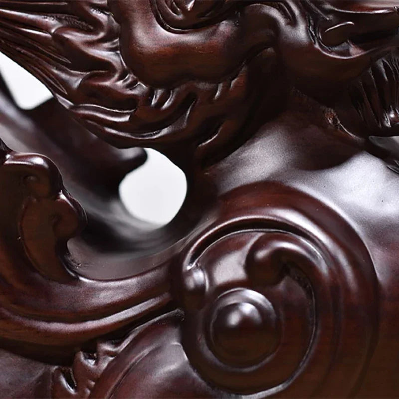 2pcs pixiu sculpture solid wood decor office desktop home living room tv cabinet ornaments crafts gift - decorative