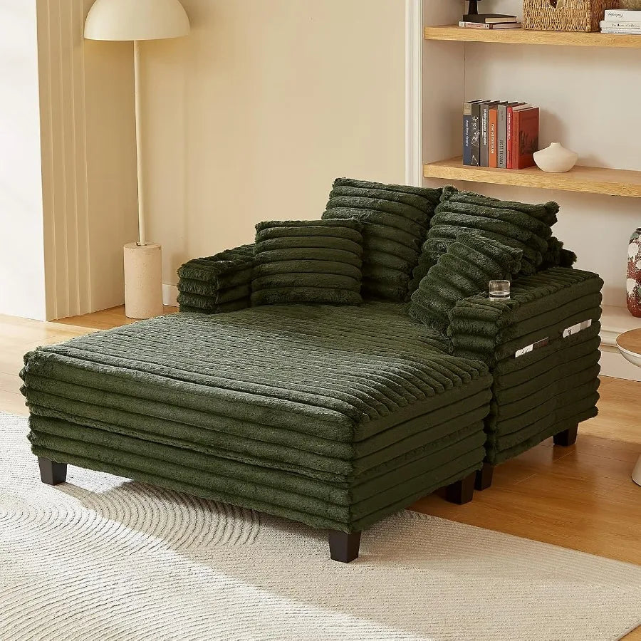 Chaise lounge chair indoor 64 oversized s with wood frame upholstered sofa bed for living room movie bedroom 4 - united