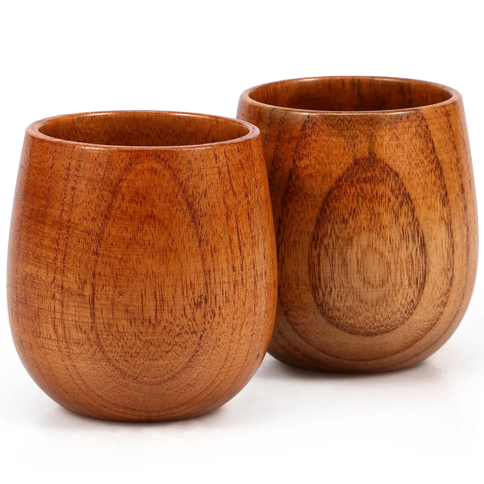 2 pcs wooden bourbon drinking glass 250ml whiskey tumbler creative vintage glasses set men dad presents - 2pcs