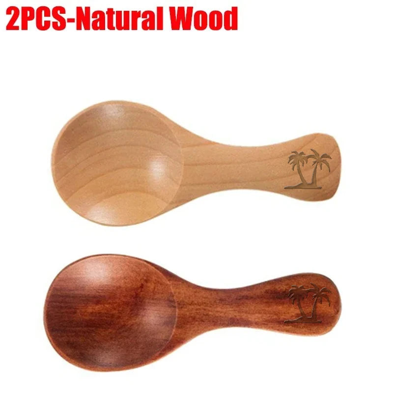 Customized short handle small natural wooden spoonstea coffee kitchen spice condimentsalt sugar enduring mini spoon