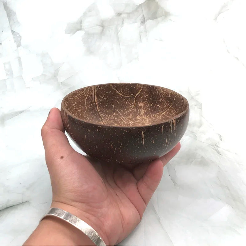 Pure natural coconut wooden bowl spoon kitchenware exquisite craftsmanship rice dessert salad noodle mousse pasta