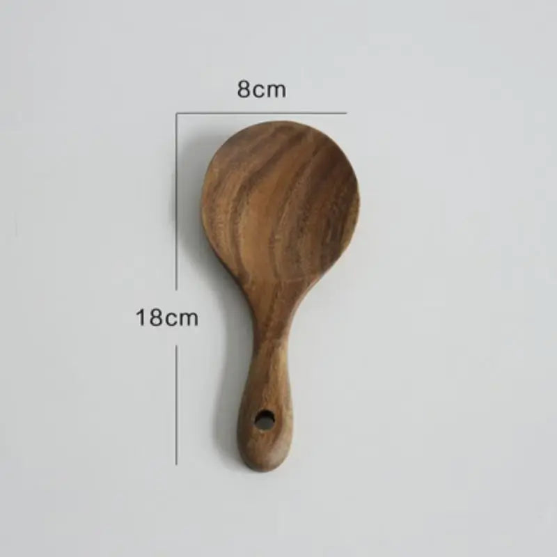Senior teak cooking spoon acacia wood kitchenware long handled spatula non stick pan heat-resistant easy to clean