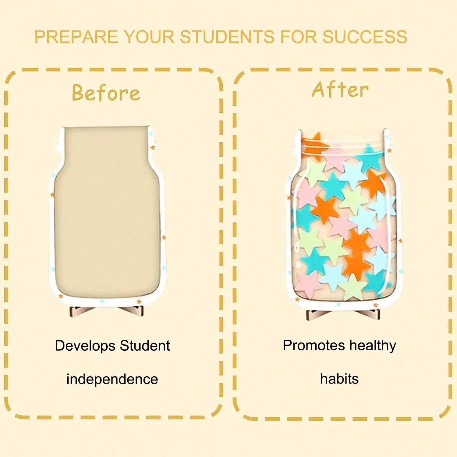 1pc creative christmas gift,wooden star reward jar- motivational teaching tool for encouraging good behavior, - other