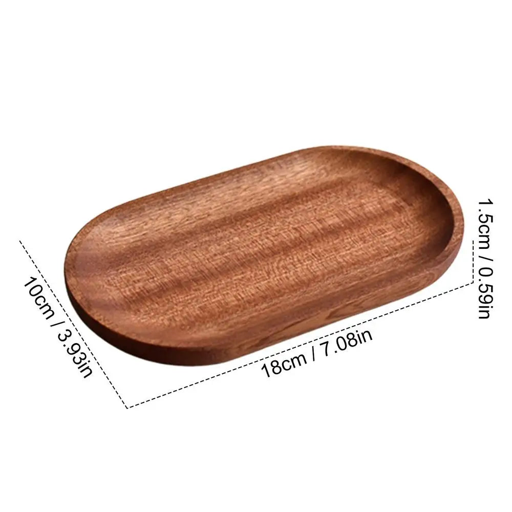 Wooden decorative tray oval platter wood grain design serving trays board for coffee shop home work area - a / spain