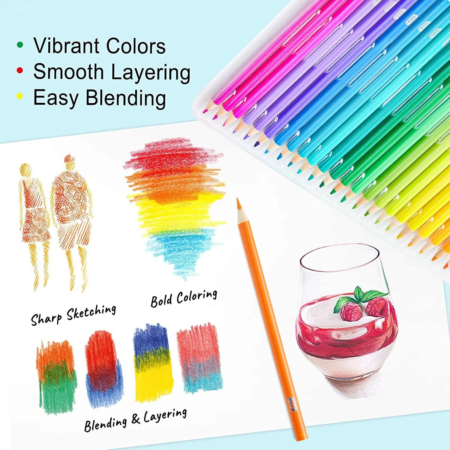 520 colored pencils professional grade rich pigment soft core coloring suitable for children adults artists - color
