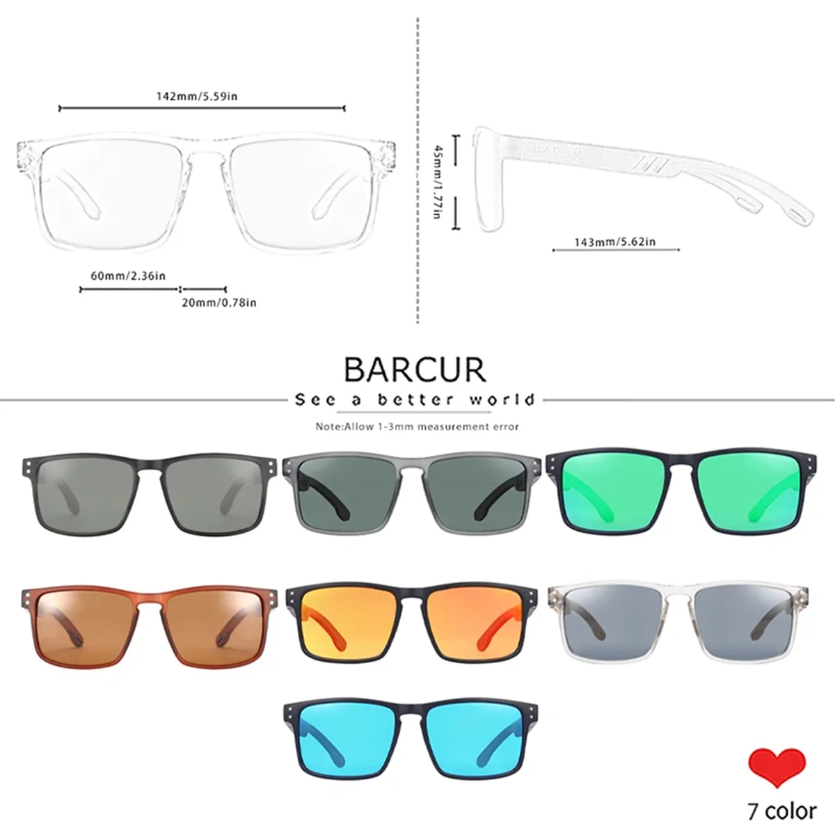 Barcur fashion double round nail polarized sunglasses walnut foot spring hinge pure natural wooden uv women